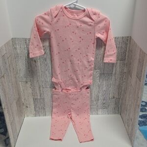 Pink Baby Onesie and Pants Set